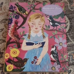Anthropologie Pink Puzzle with Birds and Girl